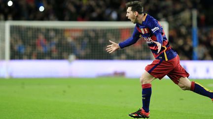 Leo Messi a inscrit un doublé, dont un superbe coup-franc direct (PAU BARRENA / AFP)