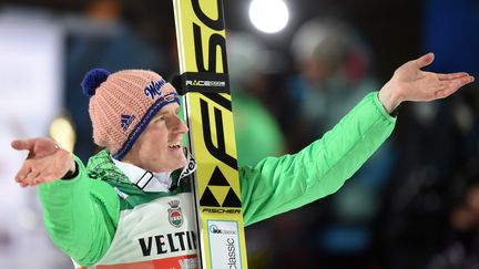 L'Allemand Severin Freund, vainqueur du concours d'Obertsdorf (Tournée des quatre tremplins) (CHRISTOF STACHE / AFP)