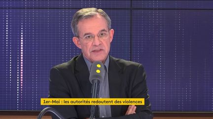 Thierry Mariani, invité du 19h20 politique de franceinfo, mardi 30 avril 2019. (FRANCEINFO / RADIOFRANCE)