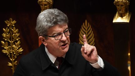 Le leader de la France insoumise, Jean-Luc Mélenchon, le 20 décembre 2018 à l'Assemblée nationale, à Paris.&nbsp; (ALAIN JOCARD / AFP)