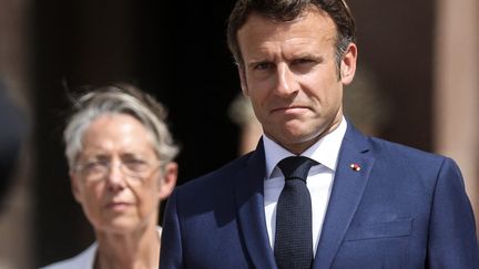 La Première ministre Elisabeth Borne et le président de la République Emmanuel Macron le 18 juin 2022 à Suresnes (Hauts-de-Seine) (  / MAXPPP)