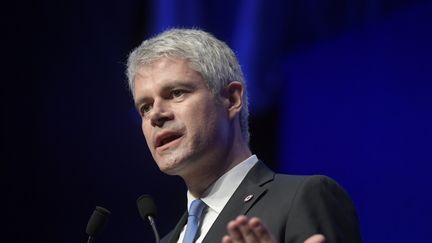 Laurent Wauquiez, président des Républicains, lors d'un discours au conseil national du parti, le 27 janvier 2018 à Paris. (FRANCOIS PAULETTO / CROWDSPARK / AFP)