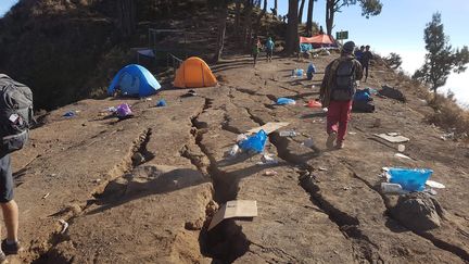 Quentin&nbsp;Del-Valle, un touriste français, se trouvait sur le Mont Rinjani en Indonésie, le 30 juillet 2018.&nbsp; (Quentin Del-Valle)