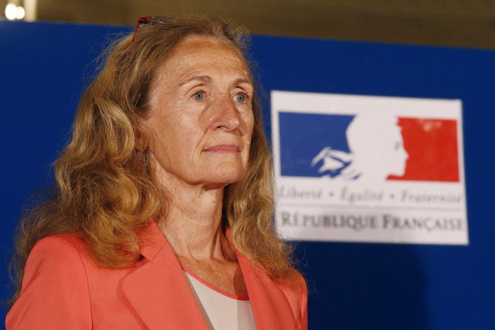 La ministre de la Justice, Nicole Belloubet, lors de la passation de pouvoir à la chancellerie, à Paris, le 22 juin 2017. (GEOFFROY VAN DER HASSELT / AFP)