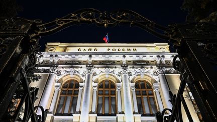 La Banque centrale de Russie, à Moscou, le 28 février 2022.&nbsp; (RAMIL SITDIKOV / SPUTNIK / AFP)