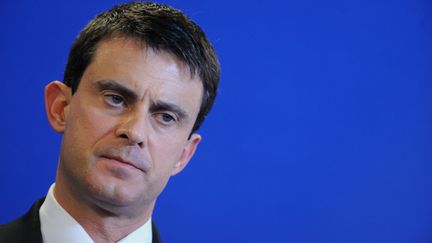 Le ministre de l'Int&eacute;rieur, Manuel Valls, lors d'une conf&eacute;rence de presse &agrave; Nanterre (Hauts-de-Seine), le 11 janvier 2013. (WITT / SIPA)