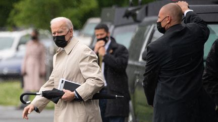 Le président américain Joe Biden quitte la Maison Blanche pour aller passer le week-end à Camp David (Etats-Unis), le 7 mai 2021 (SAUL LOEB / AFP)