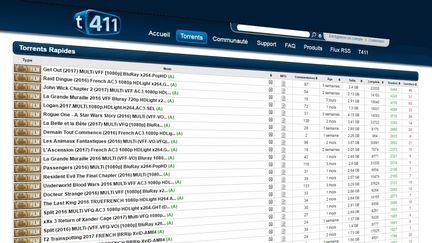 Capture d'écran d'un clone du site de téléchargement illégal T411, inaccessible depuis le dimanche 25 juin 2017. (T411)