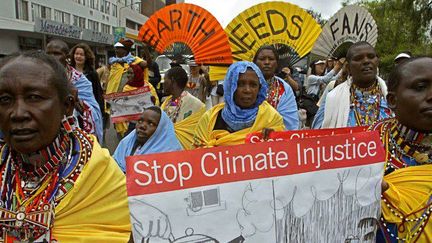 Manifestation d'éleveurs Massaï au Kenya (novembre 2006). (AFP/ Simon Maina)