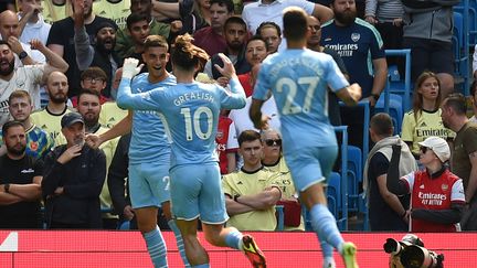 Manchester City mène largement face à Arsenal.&nbsp; (OLI SCARFF / AFP)