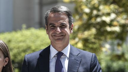 Kyrikos Mitsotakis, le Premier ministre grec, à Athènes (Grèce), le 8 juillet 2019. (LOUISA GOULIAMAKI / AFP)