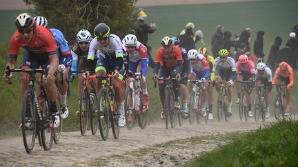 La 117e édition de la course cycliste classique d'un jour Paris-Roubaix, entre Compiègne et Roubaix, le 14 avril 2019. (ANNE-CHRISTINE POUJOULAT / AFP)