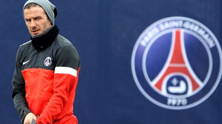 Le milieu de terrain du Paris Saint-Germain David Beckham, le 5 mars 2013 &agrave; Paris. (FRANCK FIFE / AFP)