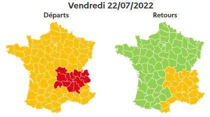 Les prévisions de trafic pour le 22 juillet 2022. (BISON FUTE)