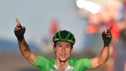 Le Slovène Primoz Roglic (Jumbo Visma) vainqueur d'étape sur le Vuelta 2020 (ANDER GILLENEA / AFP)