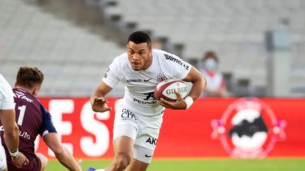 L'ailier du Stade toulousain, Matthis Lebel, en demi-finale du championnat de France le 5 juin 2021. (DANIEL VAQUERO/SIPA)