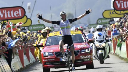 Stephen Cummings à l'arrivée de la 7e étape du Tour de France 2016.  (JEFF PACHOUD / AFP)