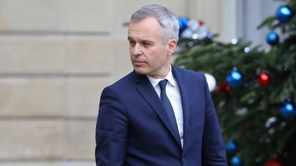 Le ministre de la Transition écologique, François de Rugy, quitte l'Elysée, après le Conseil des ministres, le 19 décembre 2018. (LUDOVIC MARIN / AFP)