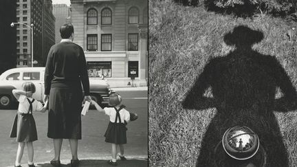 Vivian Maier, à gauche, Sans titre, 1954, à droite, Autoportrait, sans date
 (Vivian Maier / Maloof Collection, Courtesy Howard Greenberg Gallery, New York)