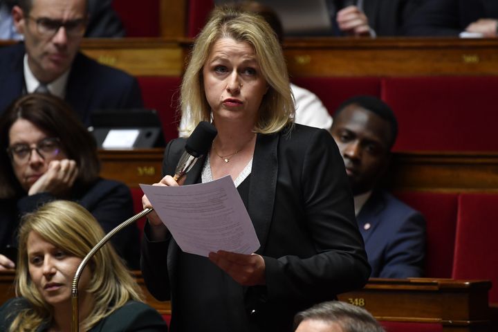 La députée LREM Barbara Pompili lors d'une session de questions au gouvernement, le 22 mai 2018. (GERARD JULIEN / AFP)