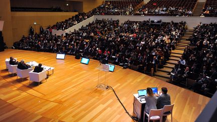 Ouverture du Forum mondial de l'économie responsable à Lille, le 10 octobre 2016. (MAXPPP)