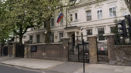 L'ambassade russe à Londres (Royaume-Uni), le 1er janvier 2018.&nbsp; (ALEX MCNAUGHTON / SPUTNIK / AFP)