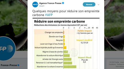 Capture d'écran d'une infographie de l'AFP sur l'empreinte carbone. (AFP)