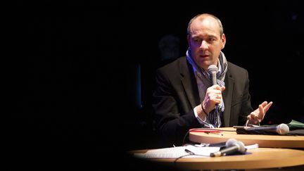 Le secrétaire général de la CFDT, Laurent Berger, lors d'un meeting le 15 mars 2022 à Vaulx-en-Velin (Rhône). (NORBERT GRISAY / HANS LUCAS VIA AFP)