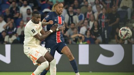 Bradley Barcola during the Ligue 1 match between PSG and Montpellier, at the Parc des Princes, on August 23, 2024. (BERTRAND GUAY / AFP)