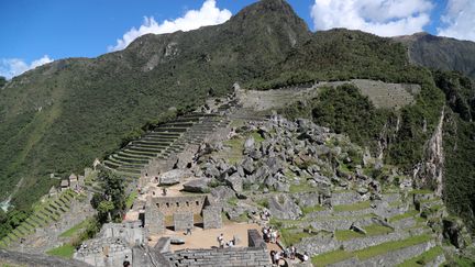 Une partie de l'ancienne cité inca du Machu Piccu, au Pérou, photographiée le 5 avril 2019. (ERNESTO ARIAS / EFE / MaxPPP)