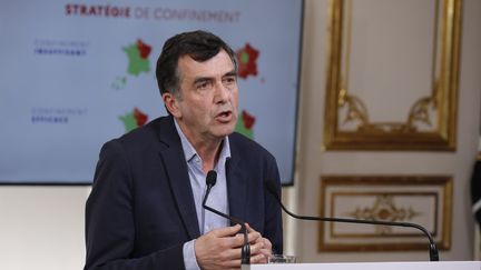 L'épidémiologiste&nbsp;Arnaud Fontanet&nbsp;membre du Conseil scientifique. (GEOFFROY VAN DER HASSELT / POOL / AFP POOL)