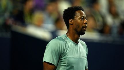 Gaël Monfils lors de son quart de finale du Masters 1000 de Toronto contre Jannik Sinner, le 12 août 2023 (MERT ALPER DERVIS / AFP)