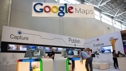 Le stand "Google maps" lors du festival Photokina à Cologne en Allemagne en septembre 2014. (MAXPPP)