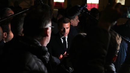 Emmanuel Macron en visite à Rouen, le 30 octobre 2019. (DOMINIQUE FAGET / POOL / AFP)