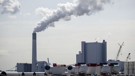 Une centrale à charbon sur la Maasvlakte&nbsp;dans&nbsp;le port de Rotterdam (Pays-Bas). (SEM VAN DER WAL / ANP MAG VIA AFP)