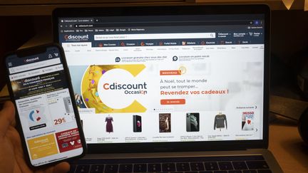 La page d'accueil de la plateforme en ligne CDiscount, photographiée en décembre 2020. (ANTOINE WDO / HANS LUCAS / AFP)