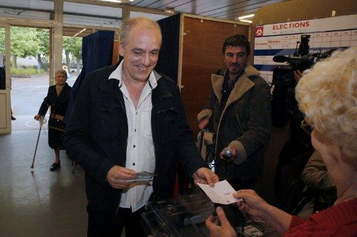 Philippe Poutou votait à Bordeaux. (Afp)