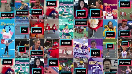 Vignettes des vidéos postées sur le compte @paralympics de l'IPC sur TikTok. (CAPTURE D'ECRAN)