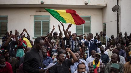 Manifestation spontanée de la plateforme Yerewolo contre la France et la Cédéao, le 10 janvier 2022 à Bamako, au Mali. (FLORENT VERGNES / AFP)