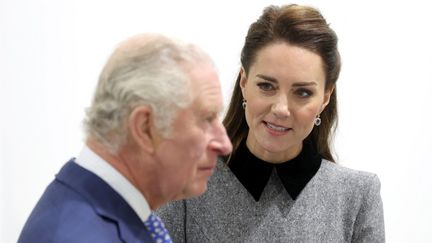 King Charles III, then Prince, and Princess Kate, during a visit to London, on February 3, 2022 in London (United Kingdom).  (CHRIS JACKSON / AFP)