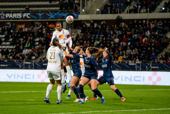 Wendie Renard and the Lyonnaises against Paris FC during a D1 Arkema match at 9 p.m., November 5, 2023. (AFP)