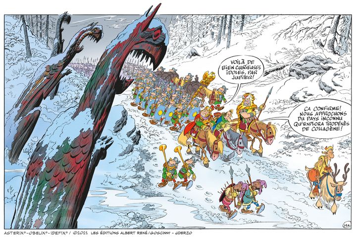 Les Romains suivent le Chaman Sarmate dans le but de trouver le Griffon (Les Editions Albert René / Goscinny - Uderzo)