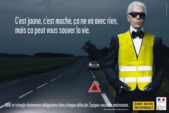 Campagne publicitaire pour la S&eacute;curit&eacute; routi&egrave;re diffus&eacute;e en 2008. (MAXPPP)