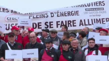 Crise énergétique : les bouchers manifestent pour demander un blocage des prix de l'énergie (France 2)