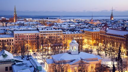 Helinski. L'église St John. La Finlande se prépare à accueillir&nbsp;les réfugiés ukrainiens.&nbsp;"Depuis six mois, Vladimir Poutine est devenu imprévisible" a déclaré le président de la République de Finlande,&nbsp;Sauli Niinistö. (Illustration)&nbsp; (HENRYK SADURA / TETRA IMAGES RF / GETTY IMAGES)