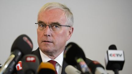 Pat McQuaid, p&eacute;rsident de l'UCI, le 22 octobre 2012 &agrave; Gen&egrave;ve. (FABRICE COFFRINI / AFP)