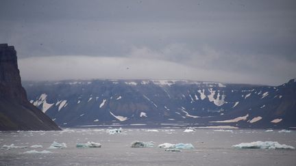 Une vue des îles de l'archipel François-Joseph au nord de la Russie, le 16 août 2021. (EKATERINA ANISIMOVA / AFP)