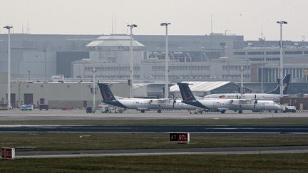 L'aéroport de Bruxelles-Zaventem (Belgique), touché par un attentat le 22 mars 2016. (DIRK WAEM / BELGA / AFP)