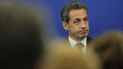 L'ancien pr&eacute;sident de la R&eacute;publique, Nicolas Sarkozy, lors de l'inauguration de la Fondation Claude-Pompidou, &agrave; Nice (Alpes-Maritimes),&nbsp;le 20 mars 2014. (LIONEL CIRONNEAU / AP / SIPA)