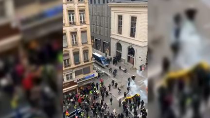 Le croisement de la rue de la Barre et de la Bellecordière, à Lyon, le 11janvier 2020. (EIRAMNIFFAC / TWITTER)